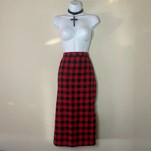 vintage plaid punk maxi skirt